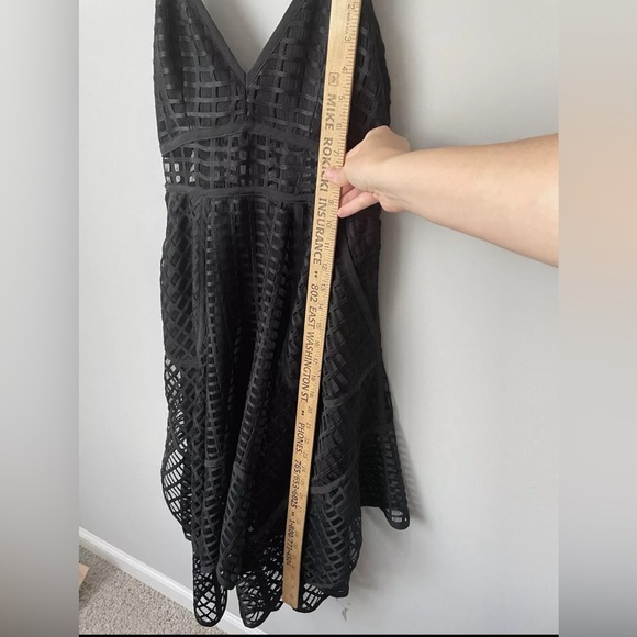 NBD Revolve Cocktail Dress in Black Semi Sheer Mesh Ruffle Sleeveless Gown S EUC - Picture 12 of 15